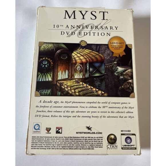 MYST 10th Anniversary DVD Edition 3-Disc Set RIVEN EXILE Ubisoft Cyan Worlds - Picture 2 of 16